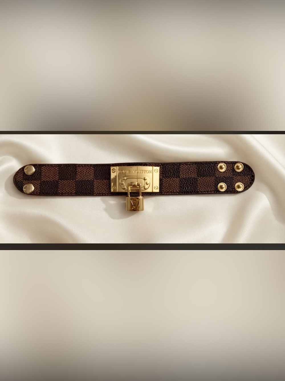 Brand New ! Fashion bracelet Damier Ebene  Bracelet with Gold Padlock